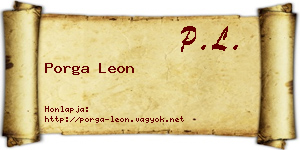 Porga Leon névjegykártya